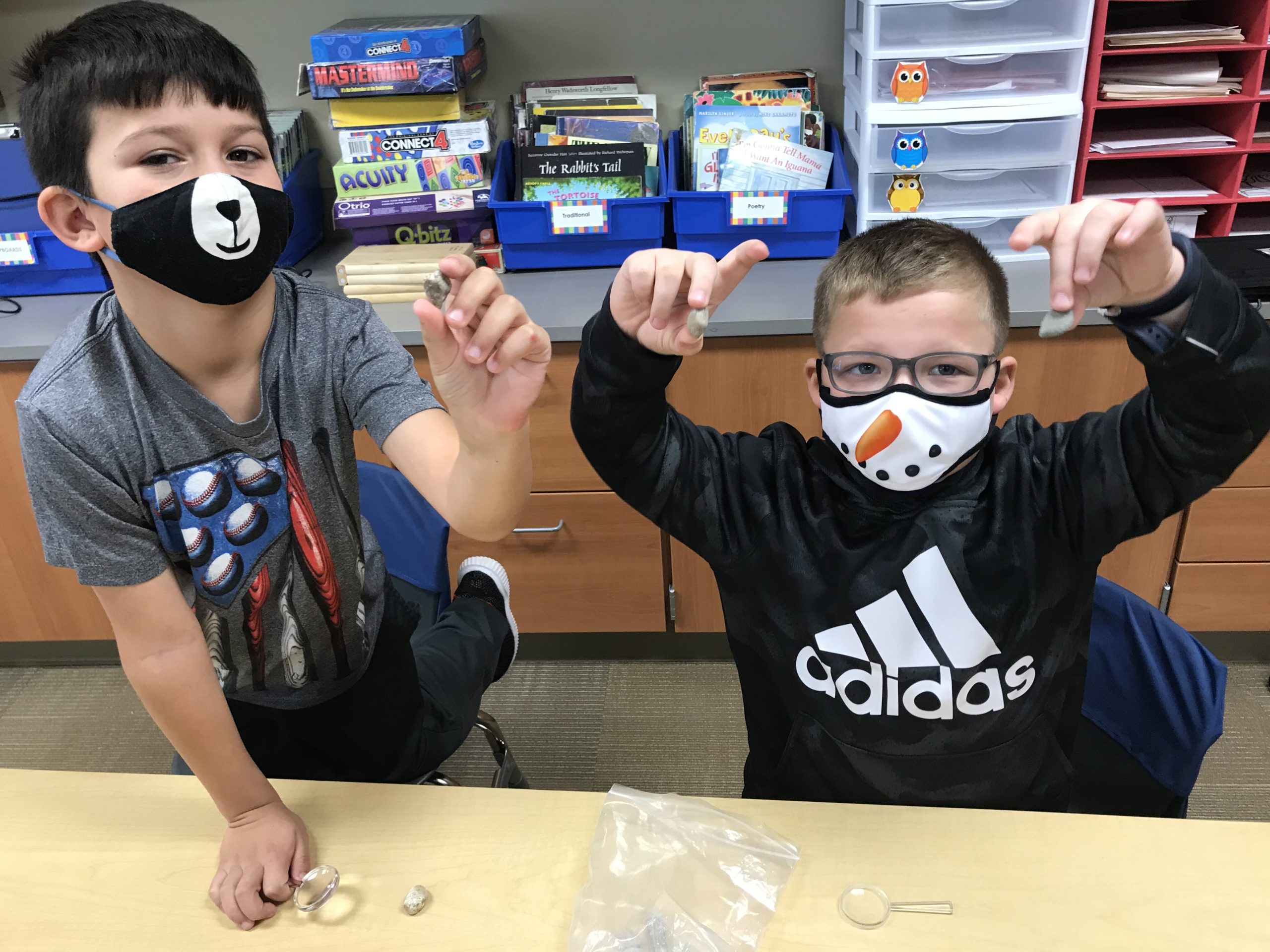 Students show off their rocks