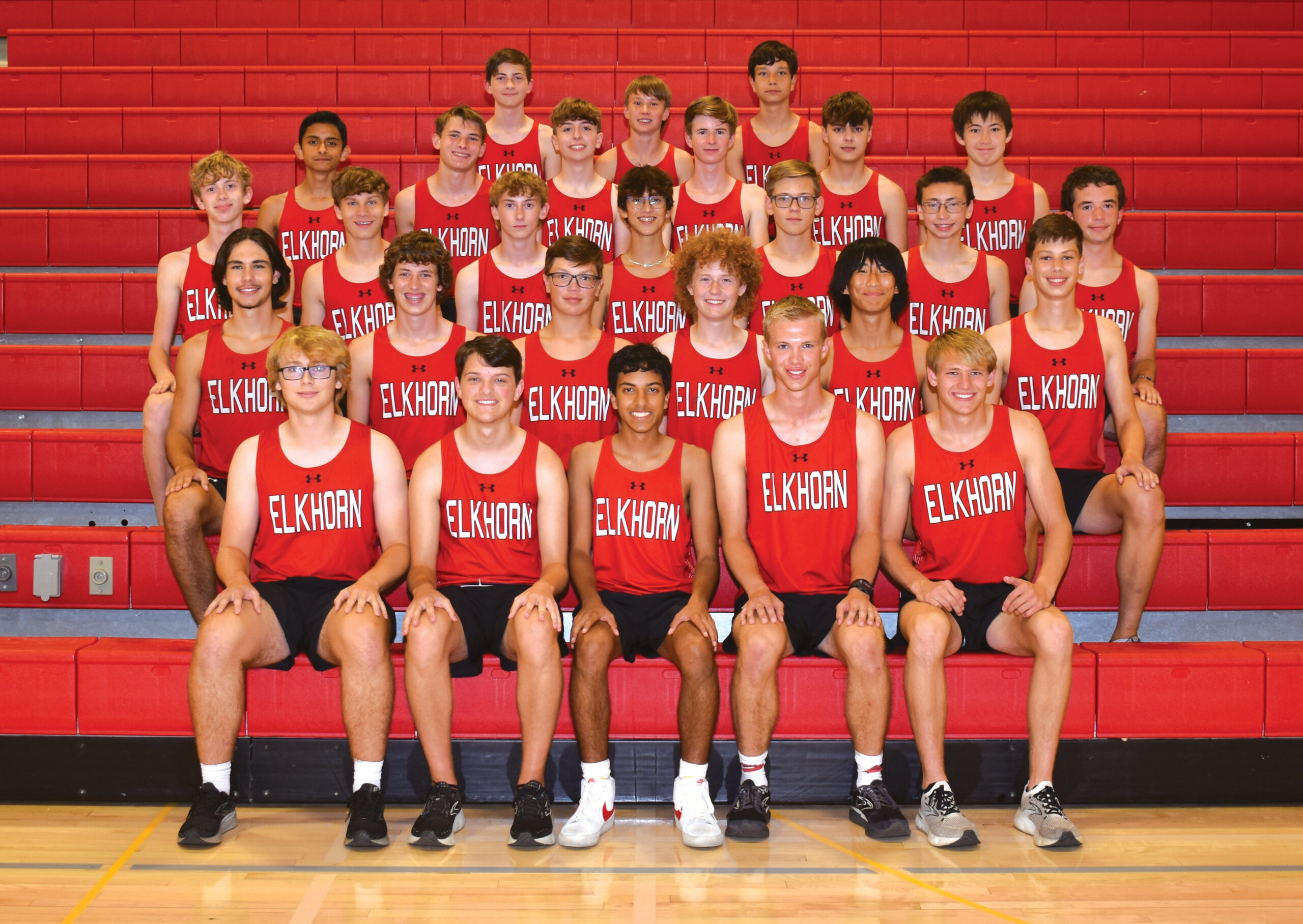 Photo of all boys cross country team members