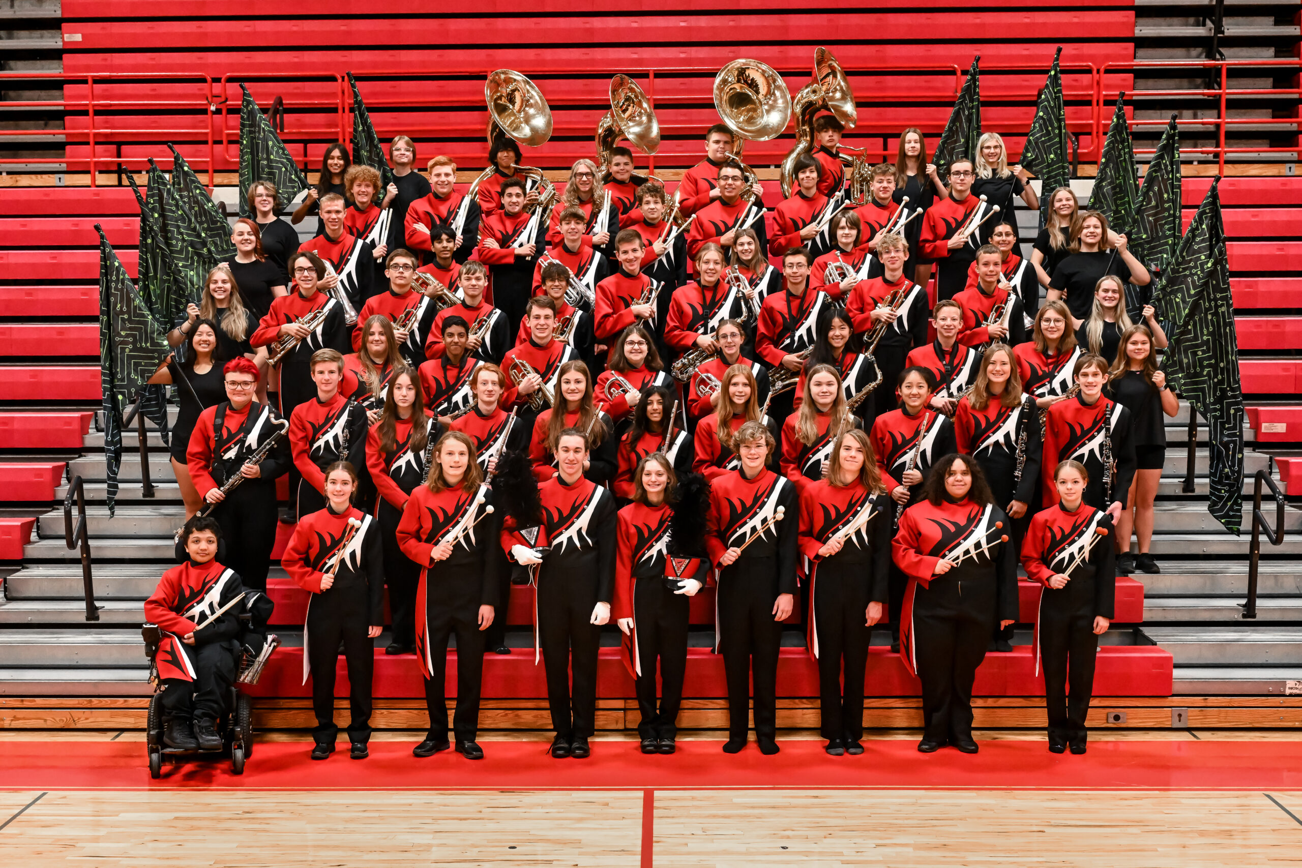 Photo of marching band members