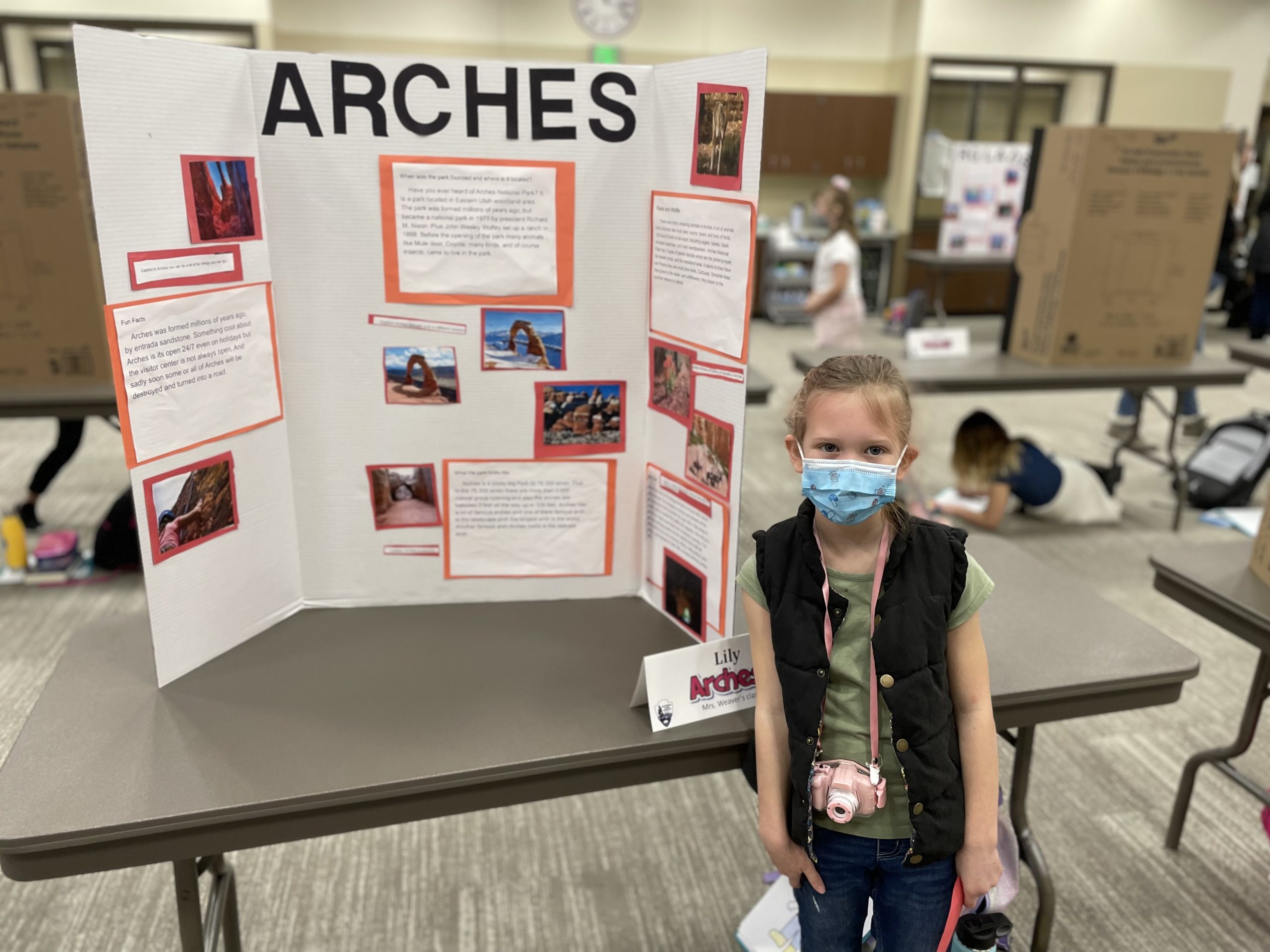 Students presenting national park info